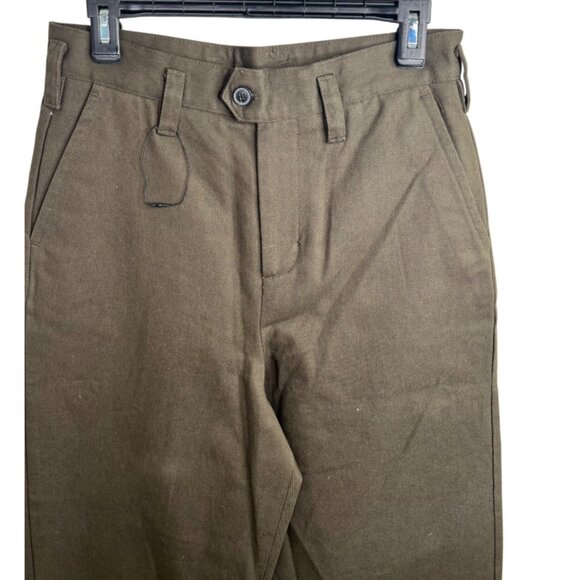 Zara Womens High Waisted Olive Green Wide-Leg Pants Size 29 - Picture 12 of 14